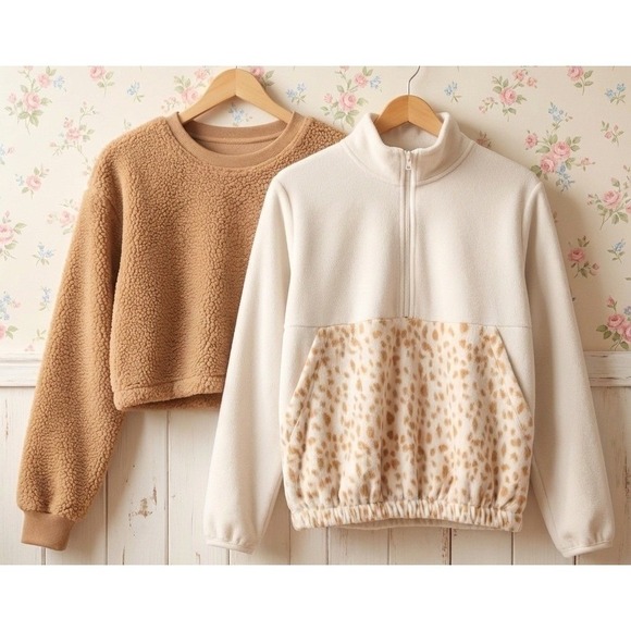 Sundown by Splendid Other - Sundown by Splendid Sherpa & Athletic Works L 10-12 Cheetah‎ Fleece Bundle Girls